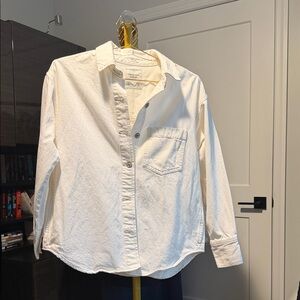 Abercrombie & Fitch White Jean Jacket shirt